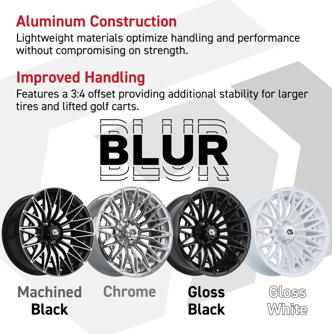 GTW® Blur Black/Machined 16 in Wheels with 225/40-R16 Mamba Street Tires - Full Set