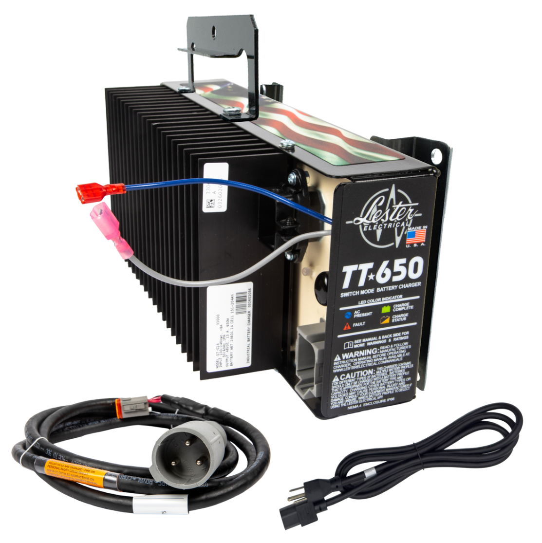Lester TT-650W Battery Charger with DC 3-Pin Cord for Club Car