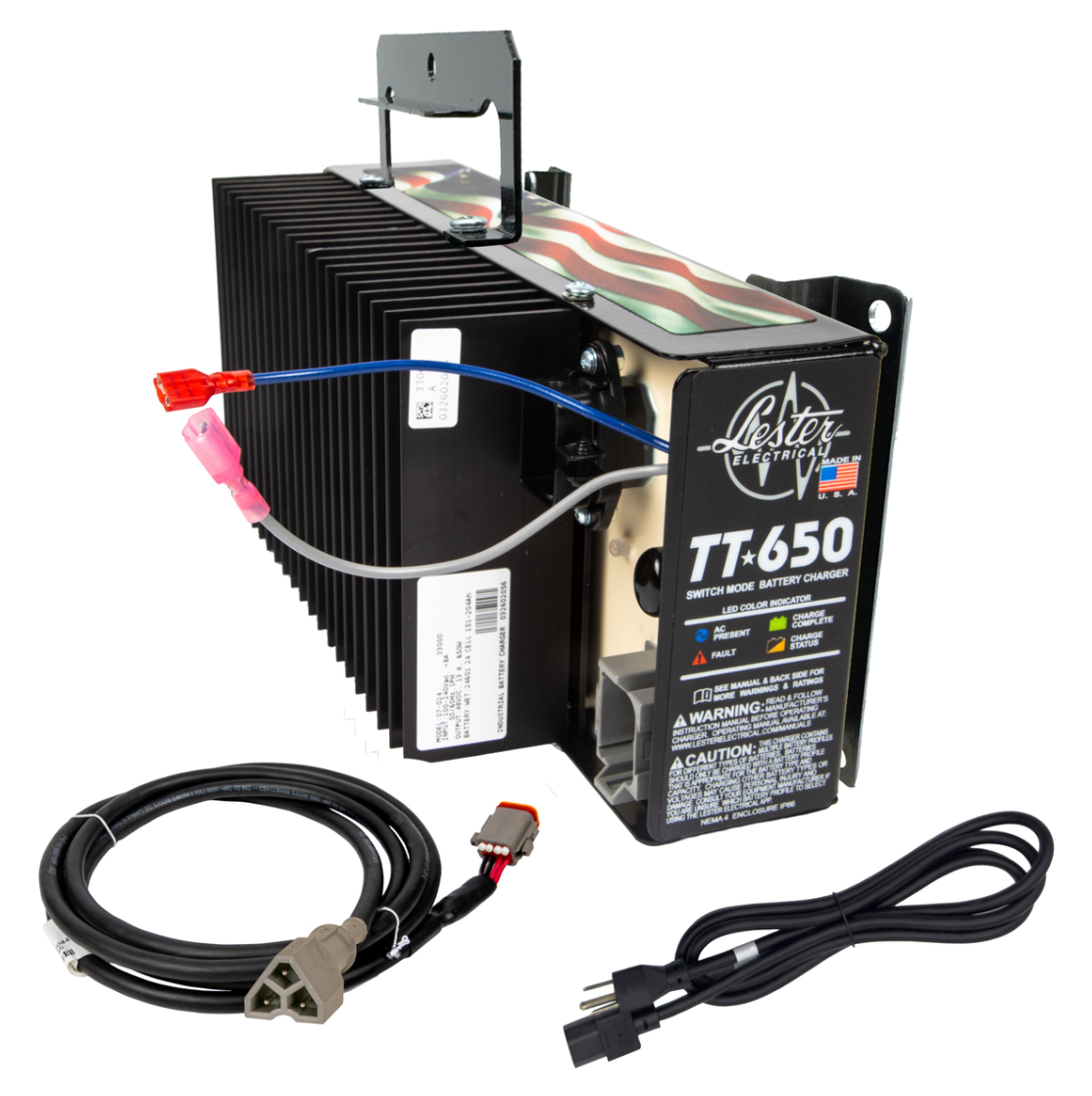 Lester TT-650W Battery Charger with DC 3-Pin Cord for EZGO RXV & TXT