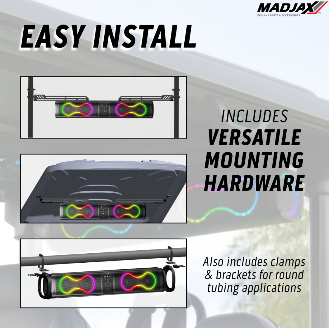 MadJax® 26 Inch Decibel Soundbar 500W Bluetooth LED Speaker IP66