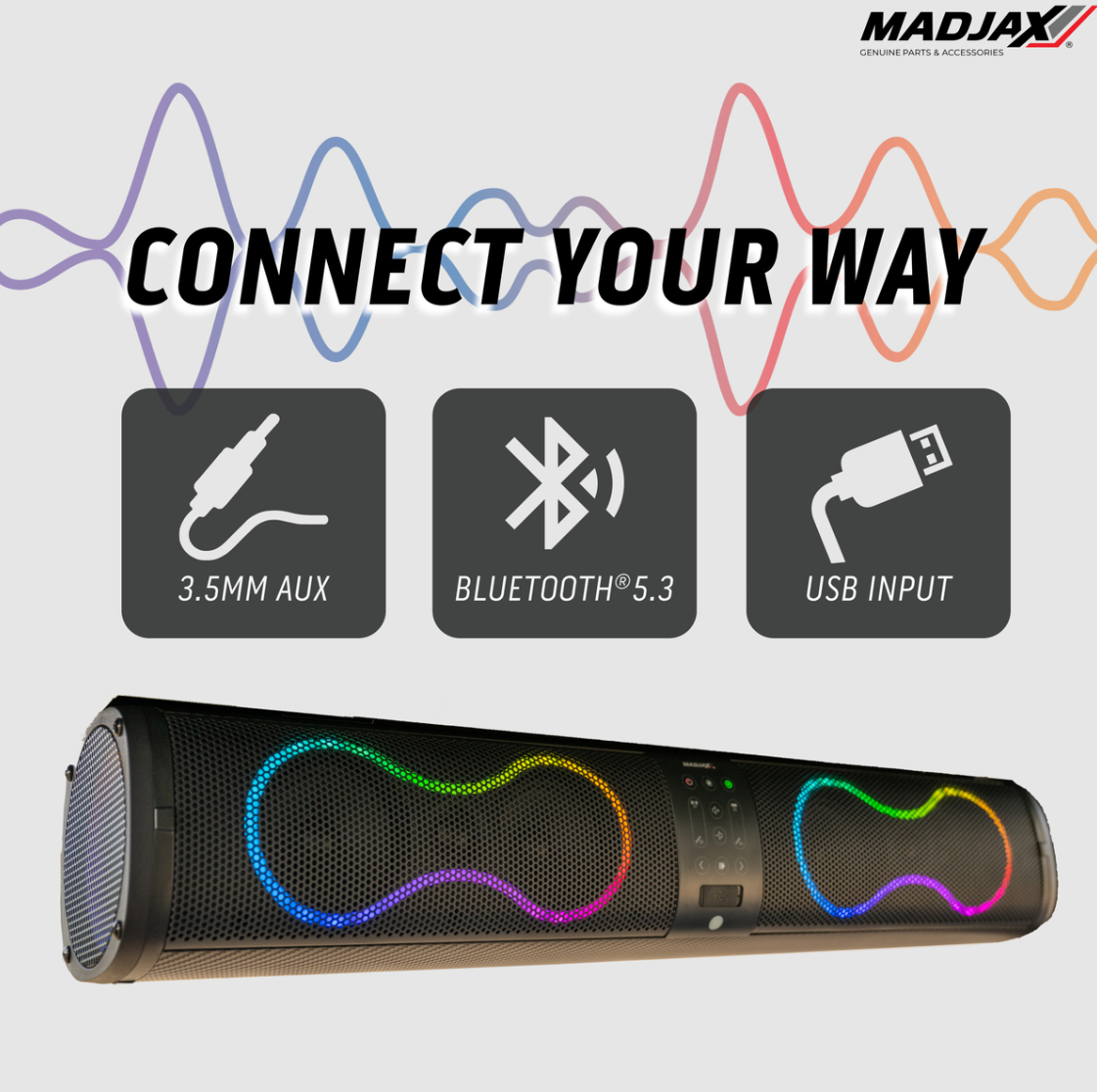 MadJax® 26 Inch Decibel Soundbar 500W Bluetooth LED Speaker IP66