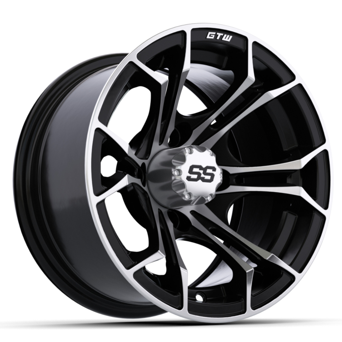 12″ GTW® Spyder Black with Machined Accents Wheel