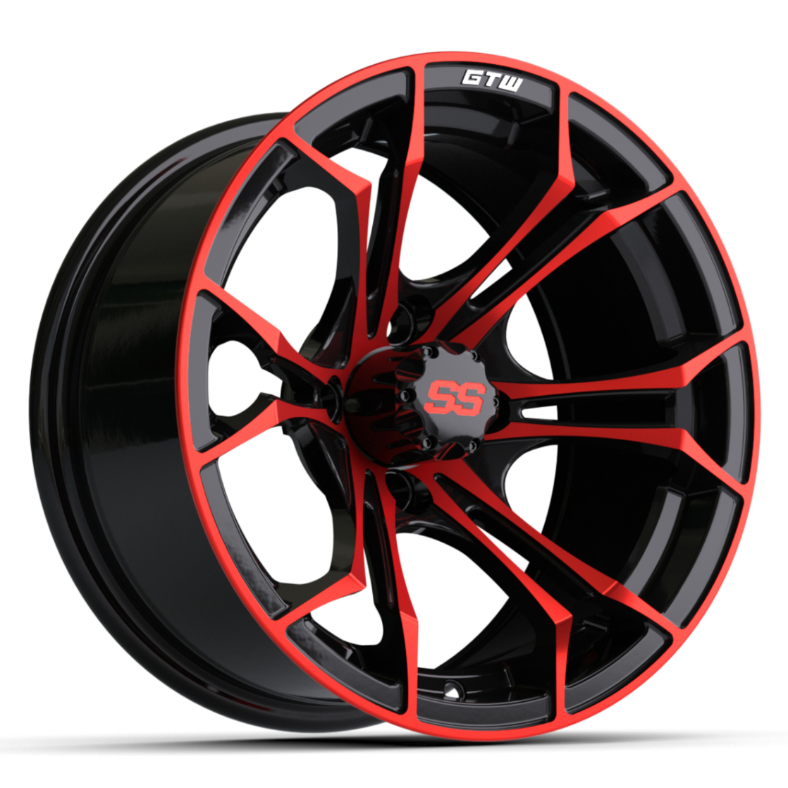 14″ GTW® Spyder Black with Red Accents Wheel