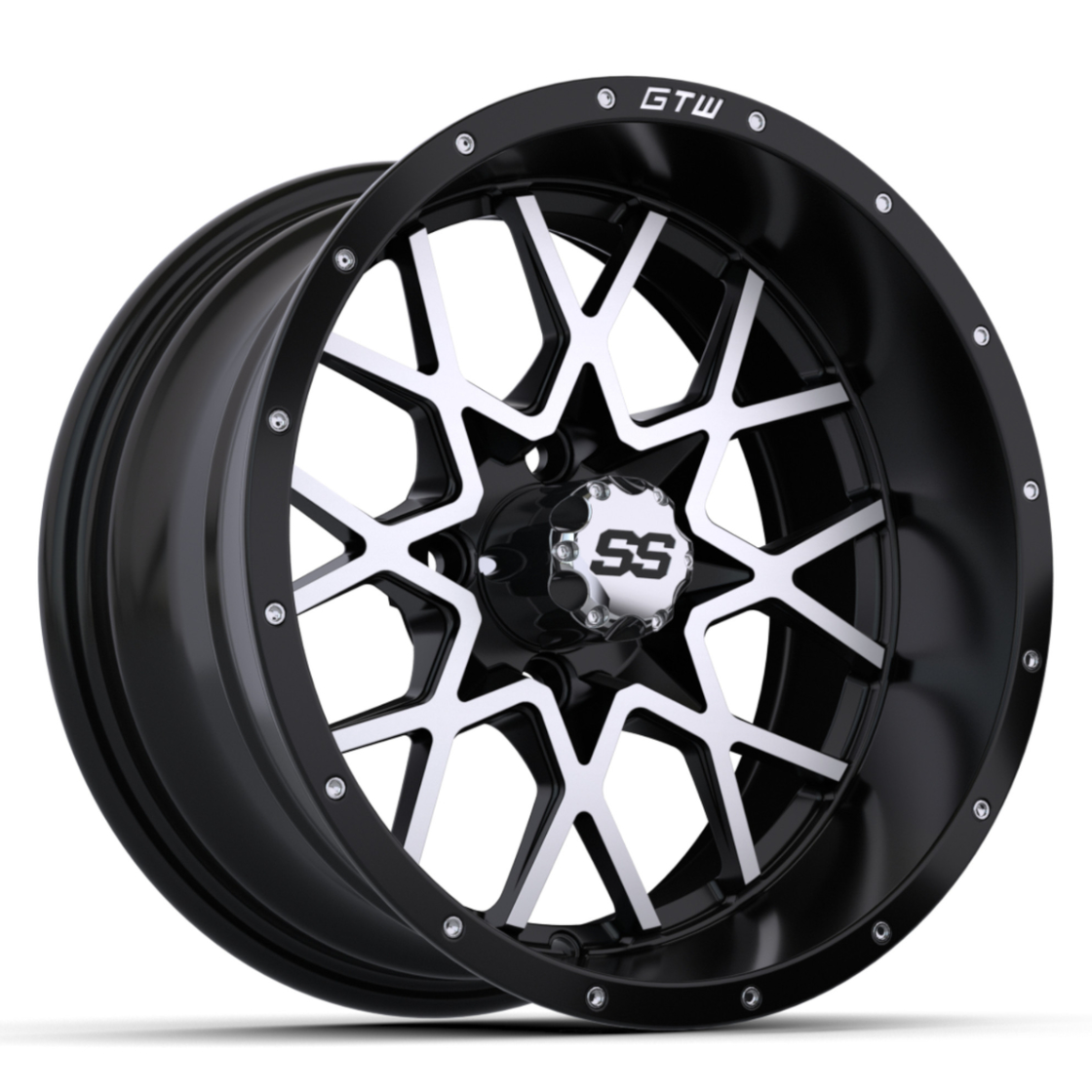 GTW Vortex Matte Black and Machined Wheel - 14 Inch
