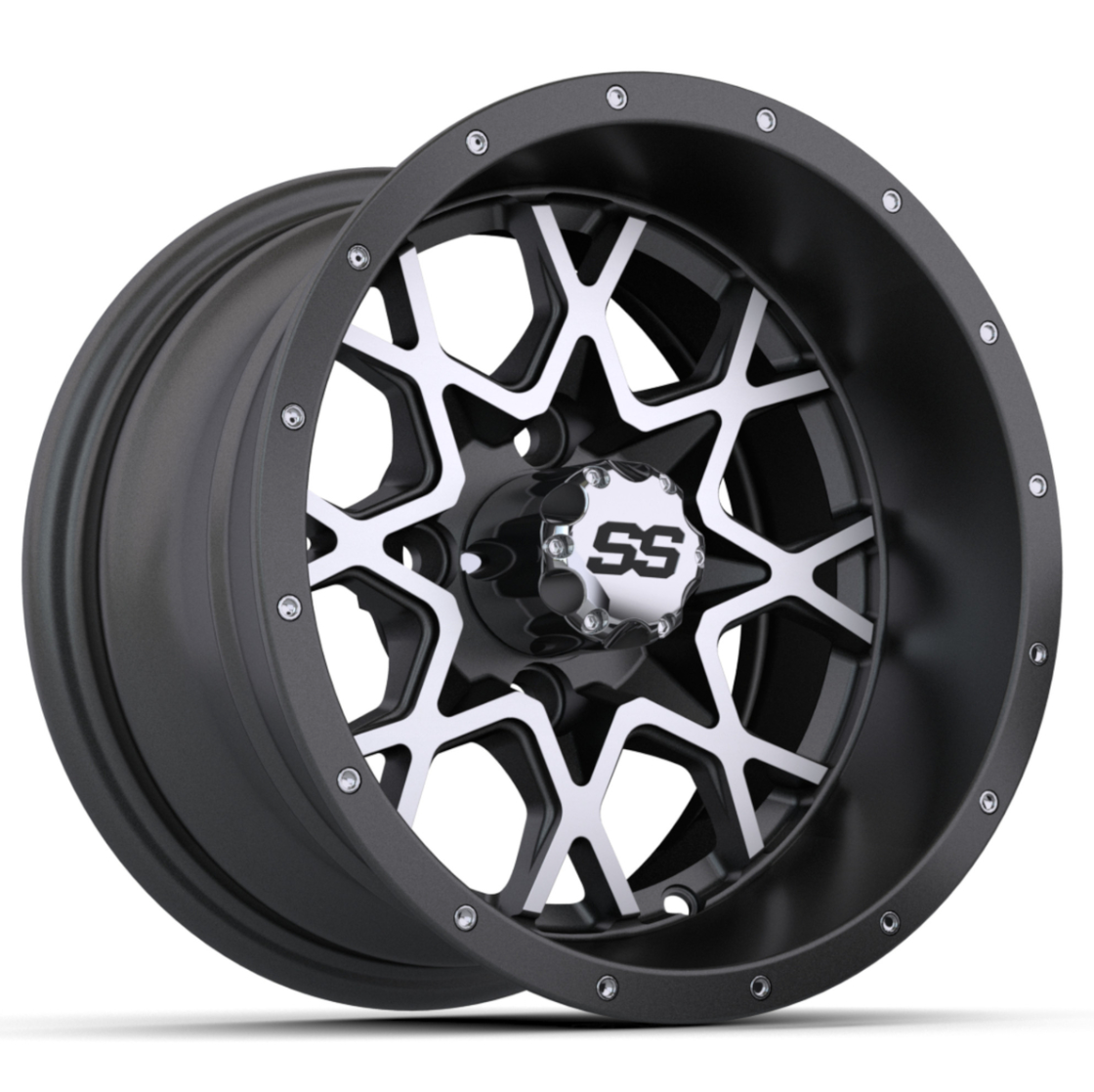 12″ GTW® Vortex Matte Gray & Machined Wheel