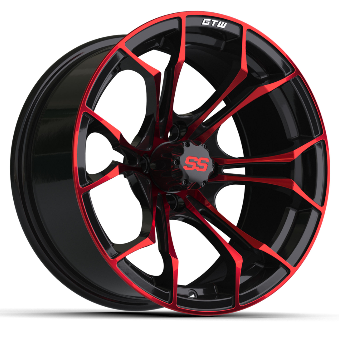 15″ GTW® Spyder Black with Red Accents Wheel