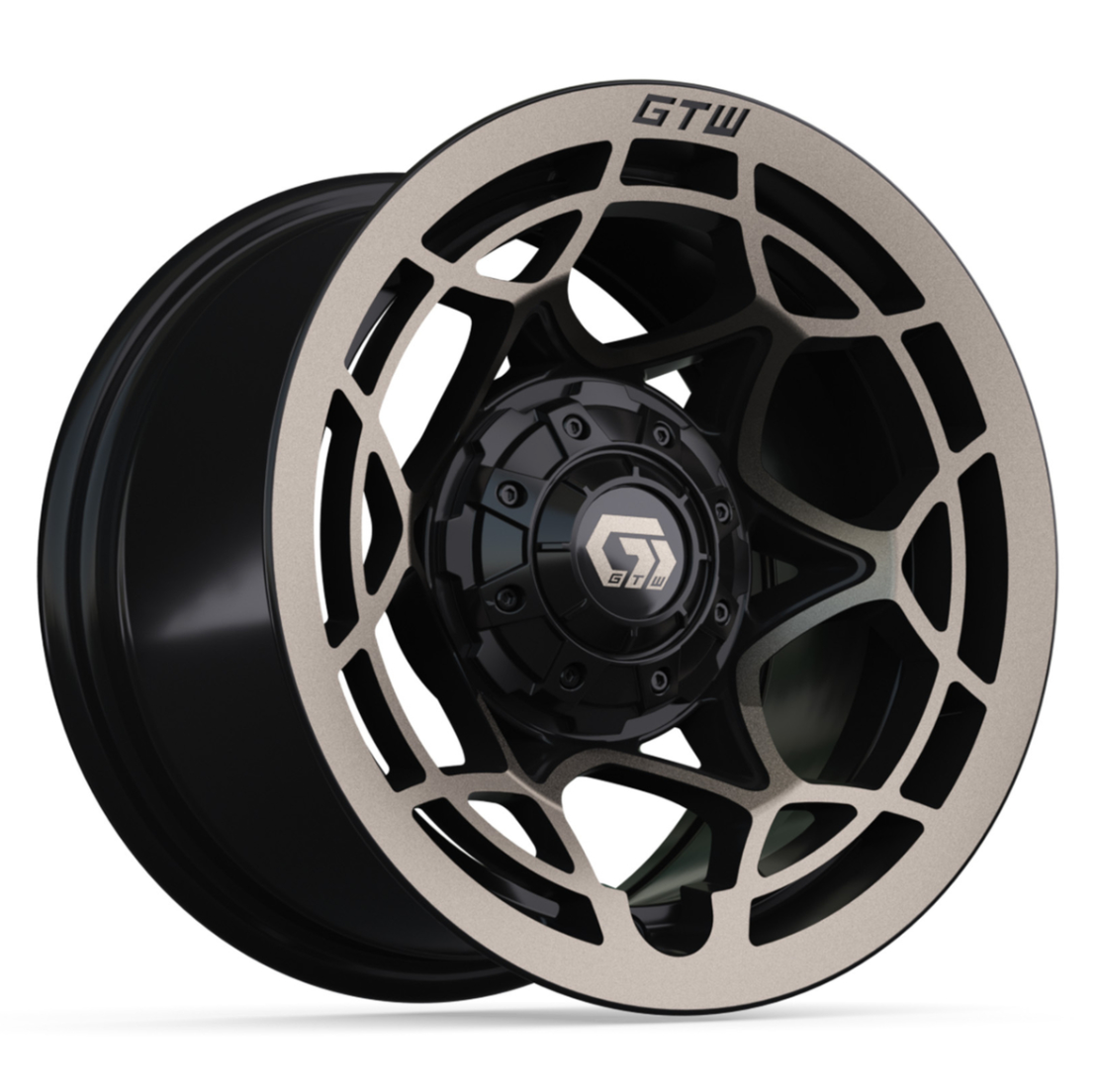 12″ GTW® Nexus Gloss Black with Satin Bronze Face Wheel
