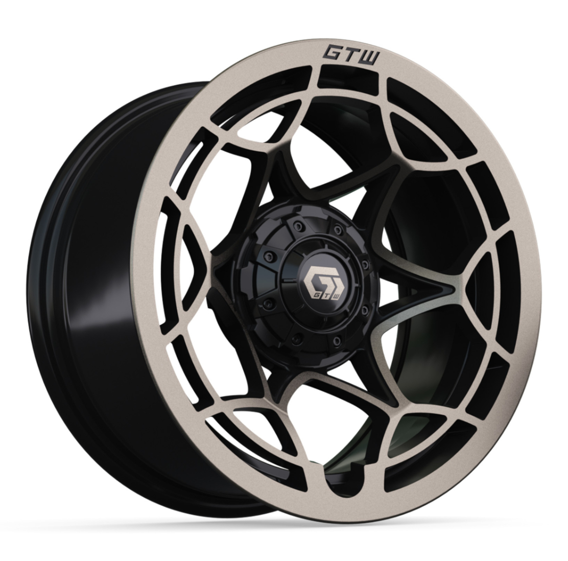 14″ GTW® Nexus Gloss Black with Satin Bronze Face Wheel
