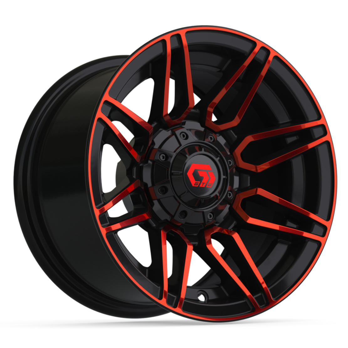 12″ GTW® Stealth Gloss Black with Red Face Wheel