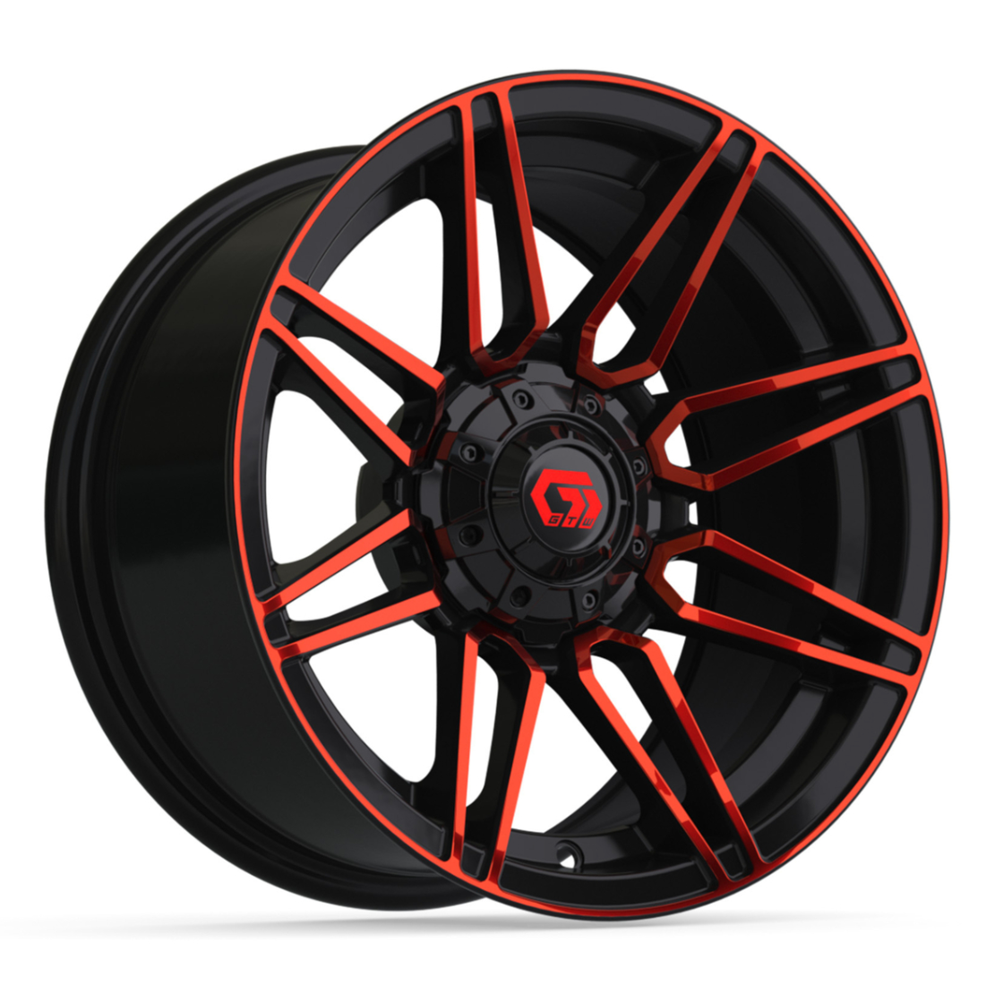 14″ GTW® Stealth Gloss Black with Red Face Wheel
