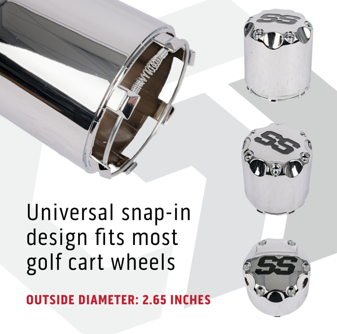 GTW® Snap-In Chrome SS Center Caps (Pack of 4)
