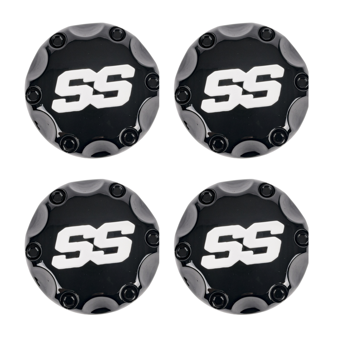 GTW® Snap-In Gloss Black SS Center Caps (Pack of 4)