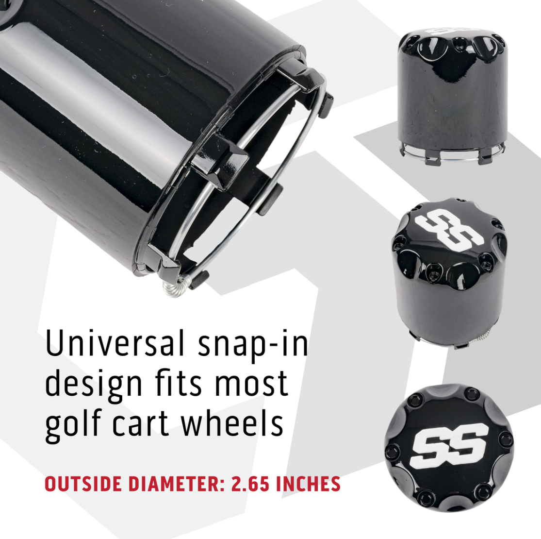 GTW® Snap-In Gloss Black SS Center Cap