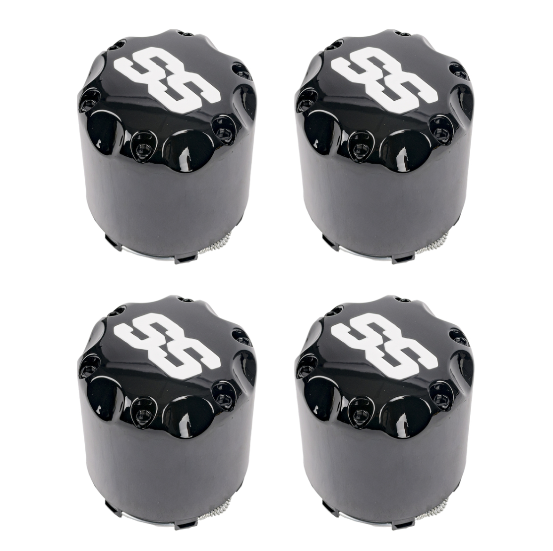 GTW® Snap-In Gloss Black SS Center Caps (Pack of 4)