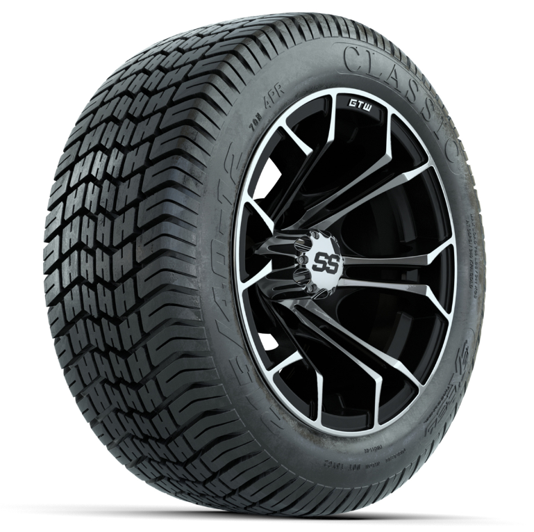 Set of (4) 12 in GTW Spyder Wheels with 215/40-12 Excel Classic Street Tires