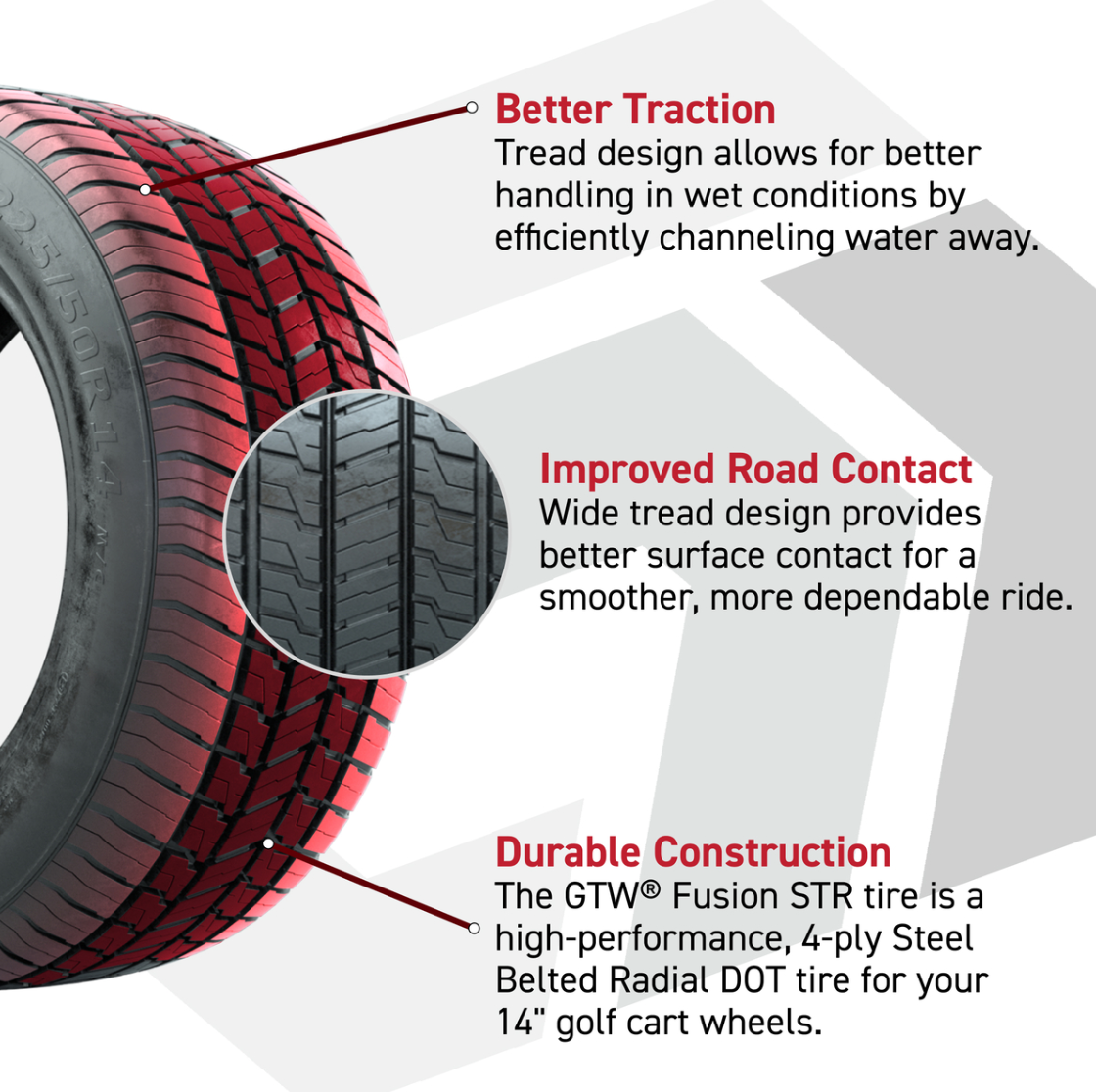 255/50-R14 GTW® Fusion STR DOT Approved Steel Belted Street Tire