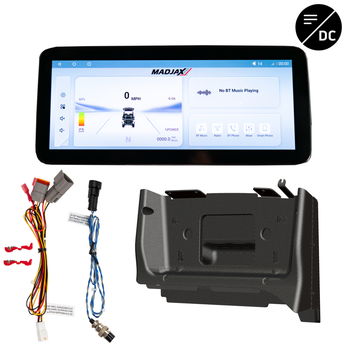 MadJax® Kinect™ Display Screen Kit for D/C motor Club Car Precedent/Tempo/Onward with Bolt Battery Setup