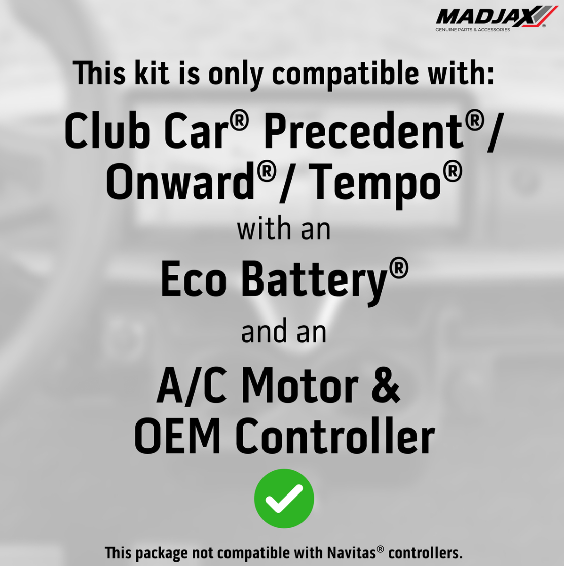 MadJax® Kinect™ Display Screen Kit for A/C motor Club Car Precedent/Tempo/Onward with Eco Battery Setup