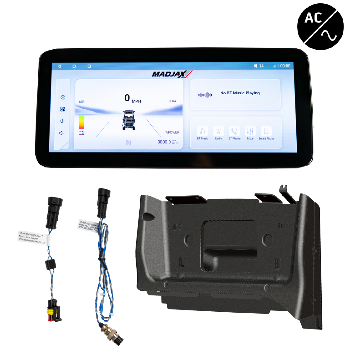 MadJax® Kinect™ Display Screen Kit for A/C motor Club Car Precedent/Tempo/Onward Bolt Battery and Navitas TAC2