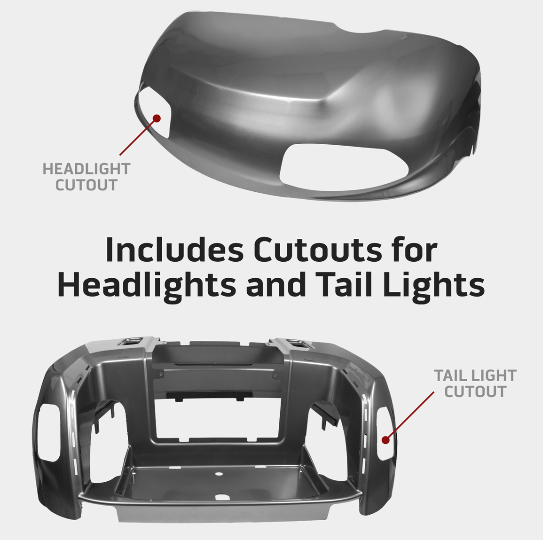 EZGO RXV Summit White OEM-Style Front Cowl and Rear Body Kit (Years 2008-2023)