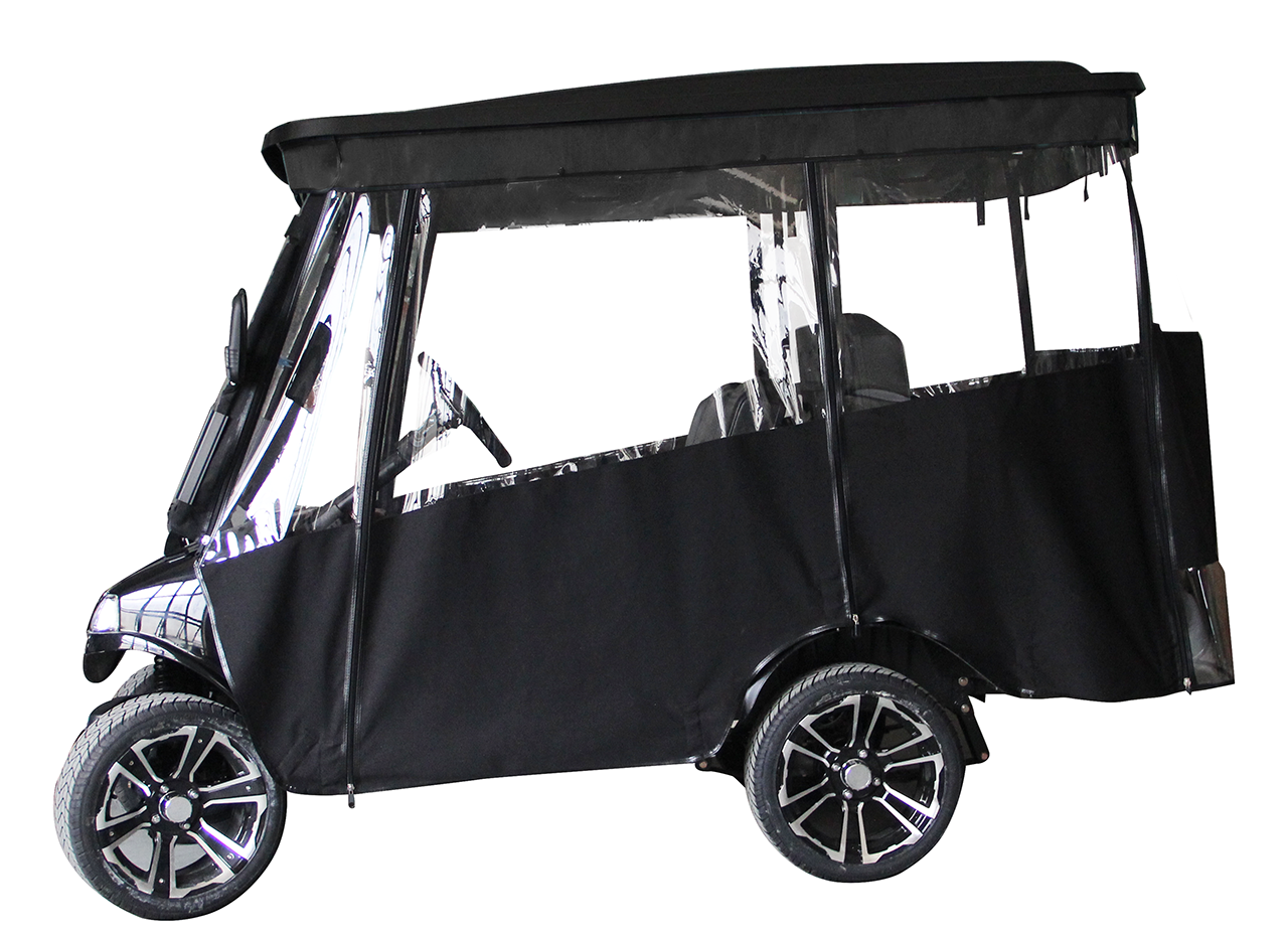 Evolution 3.04.0267 Rain Enclosure with Rail Assembly (Black) for D2 2+2 Golf & Lifted Cart