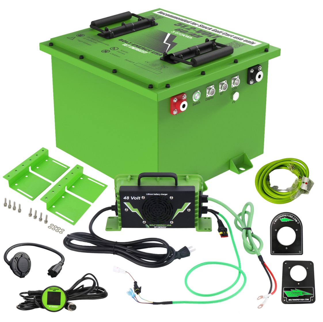 Bolt Energy Club Car Envy, Transporter 51V 60AH Standard Battery Kit