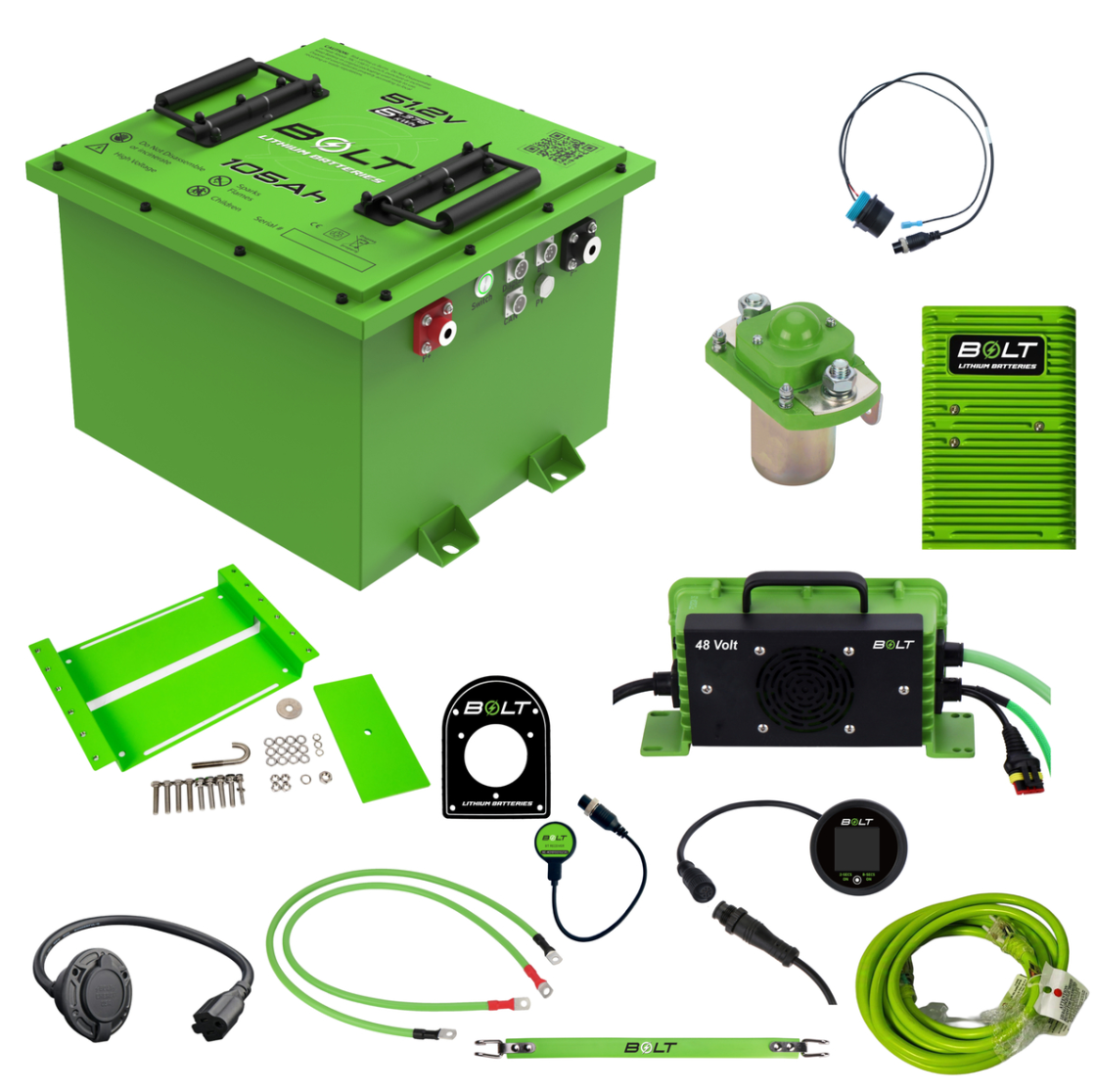 Bolt Energy Club Car Onward & Tempo 51V 105AH Square Professional Battery Vanguard CAN Adapter Kit (Copy)