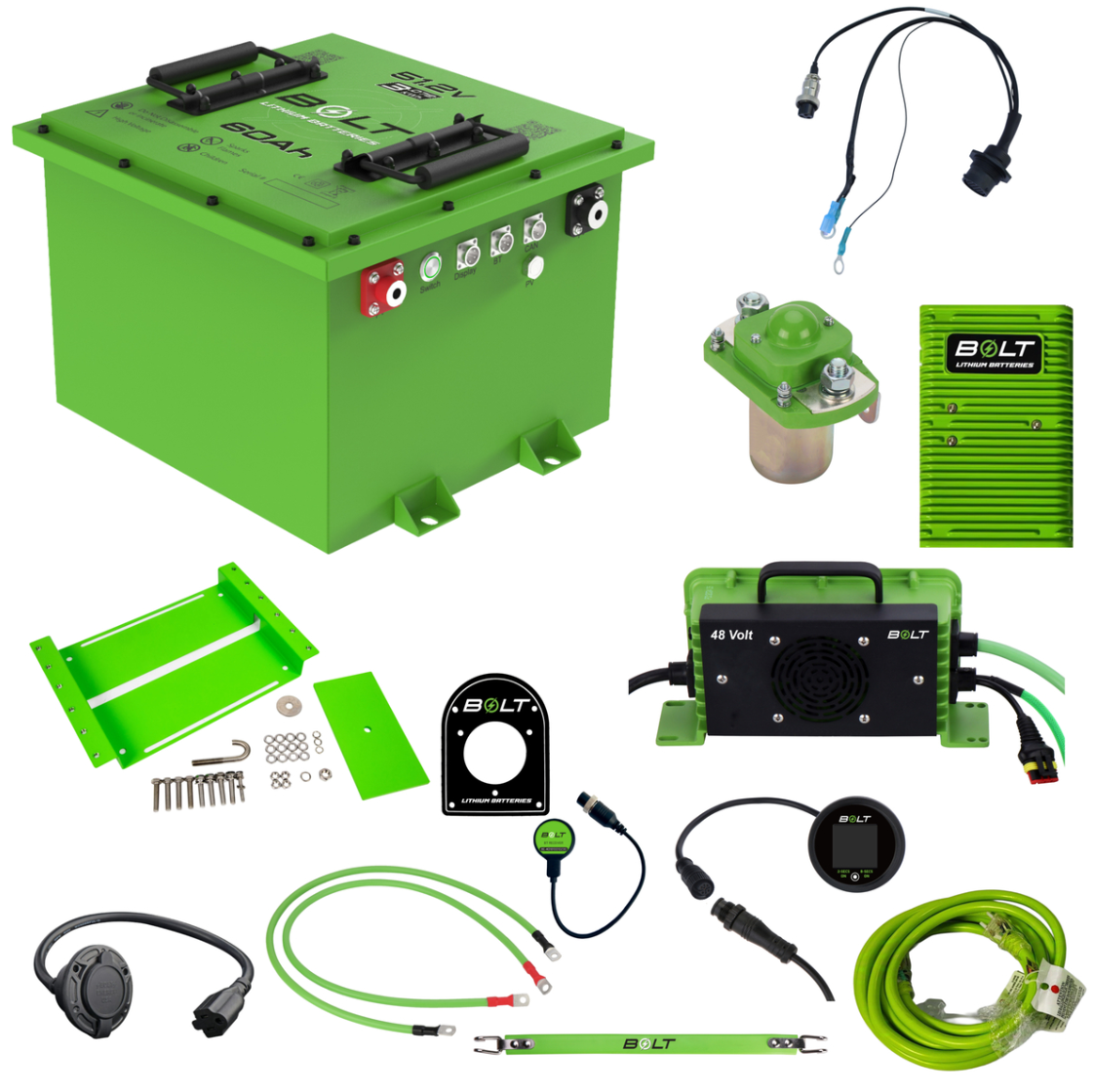 Bolt Energy Club Car Onward & Tempo 51V 60AH Heated Professional Battery LG Chem CAN Adapter Kit