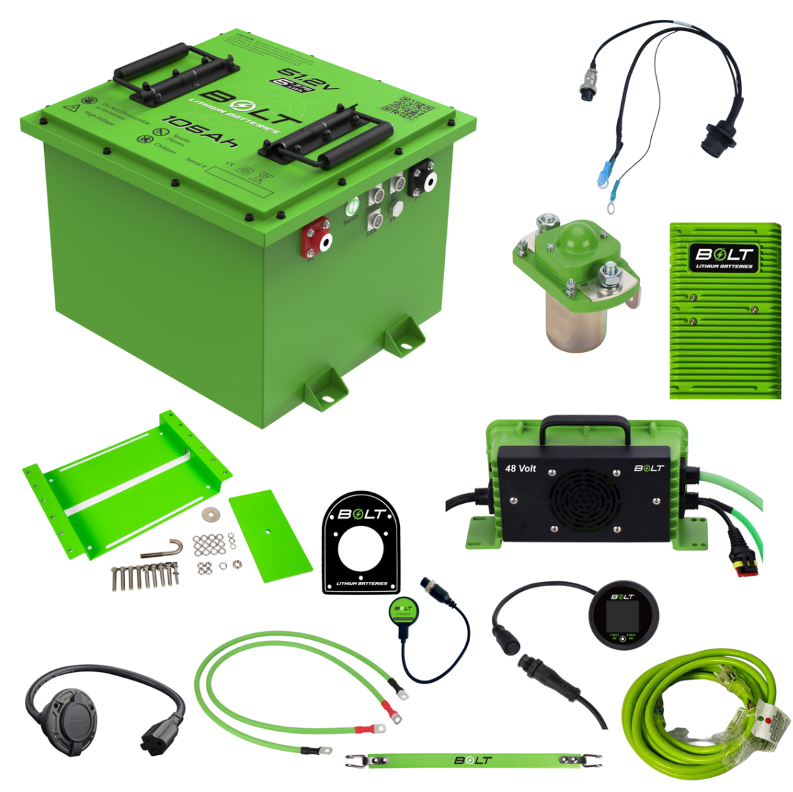 Bolt Energy Club Car Onward & Tempo 51V 105AH Square Professional Battery LG Chem CAN Adapter Kit