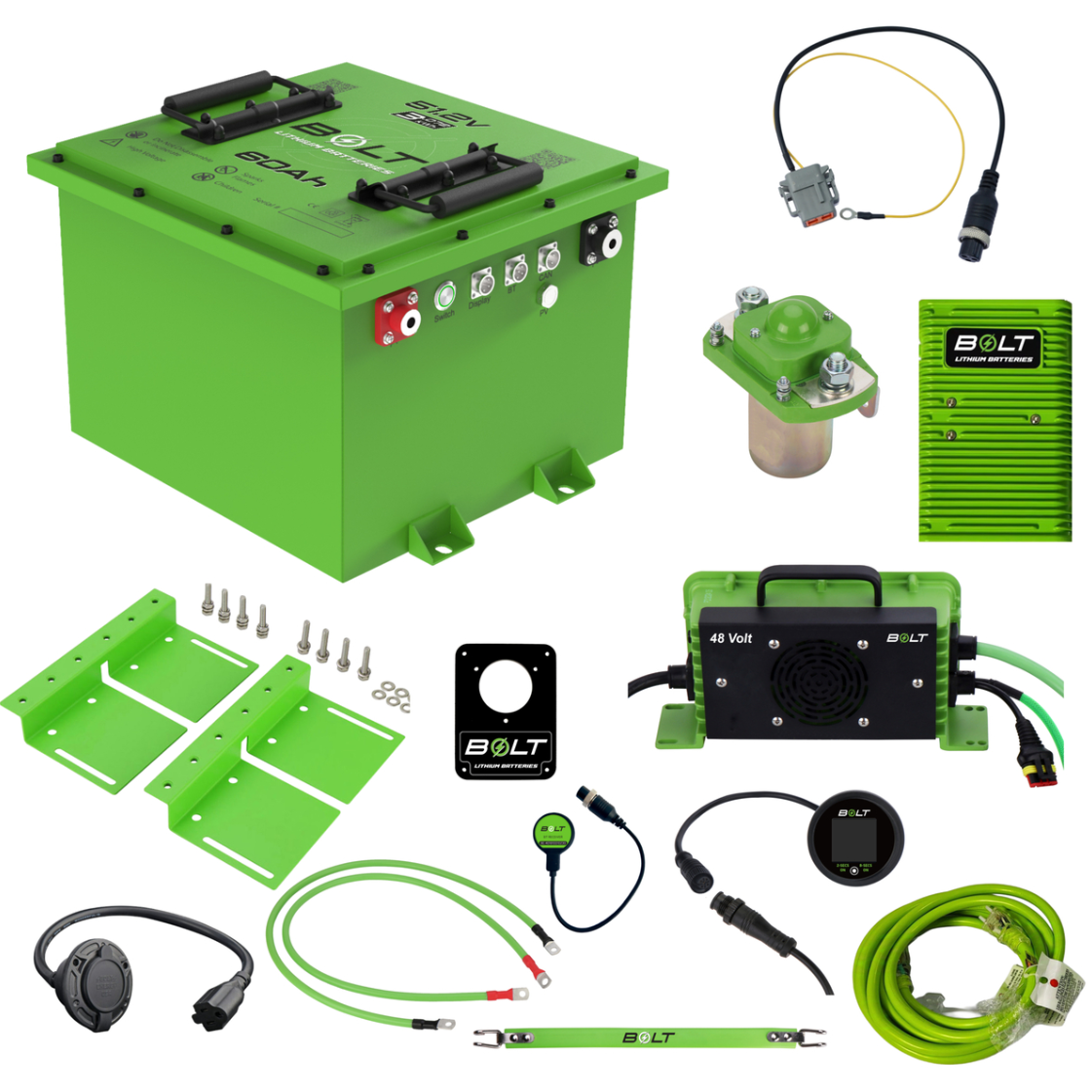 Bolt Energy EZGO TXT & RXV 51V 60AH Heated Professional Battery CAN Adapter Kit