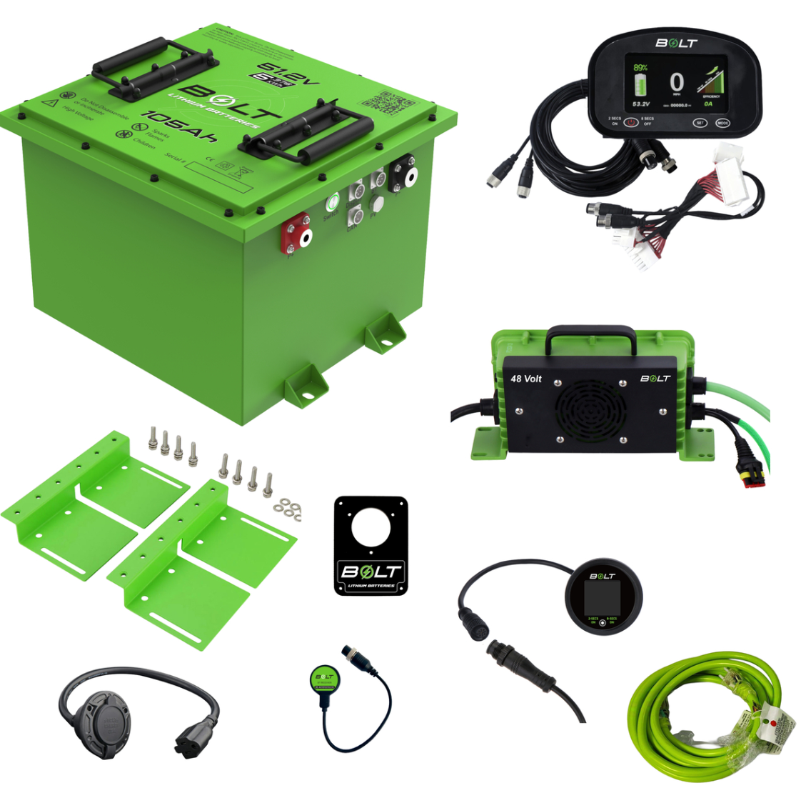 Bolt Energy 51V 105AH Square Standard Battery with CAN Adapter Kit for ICON (2017-2023)