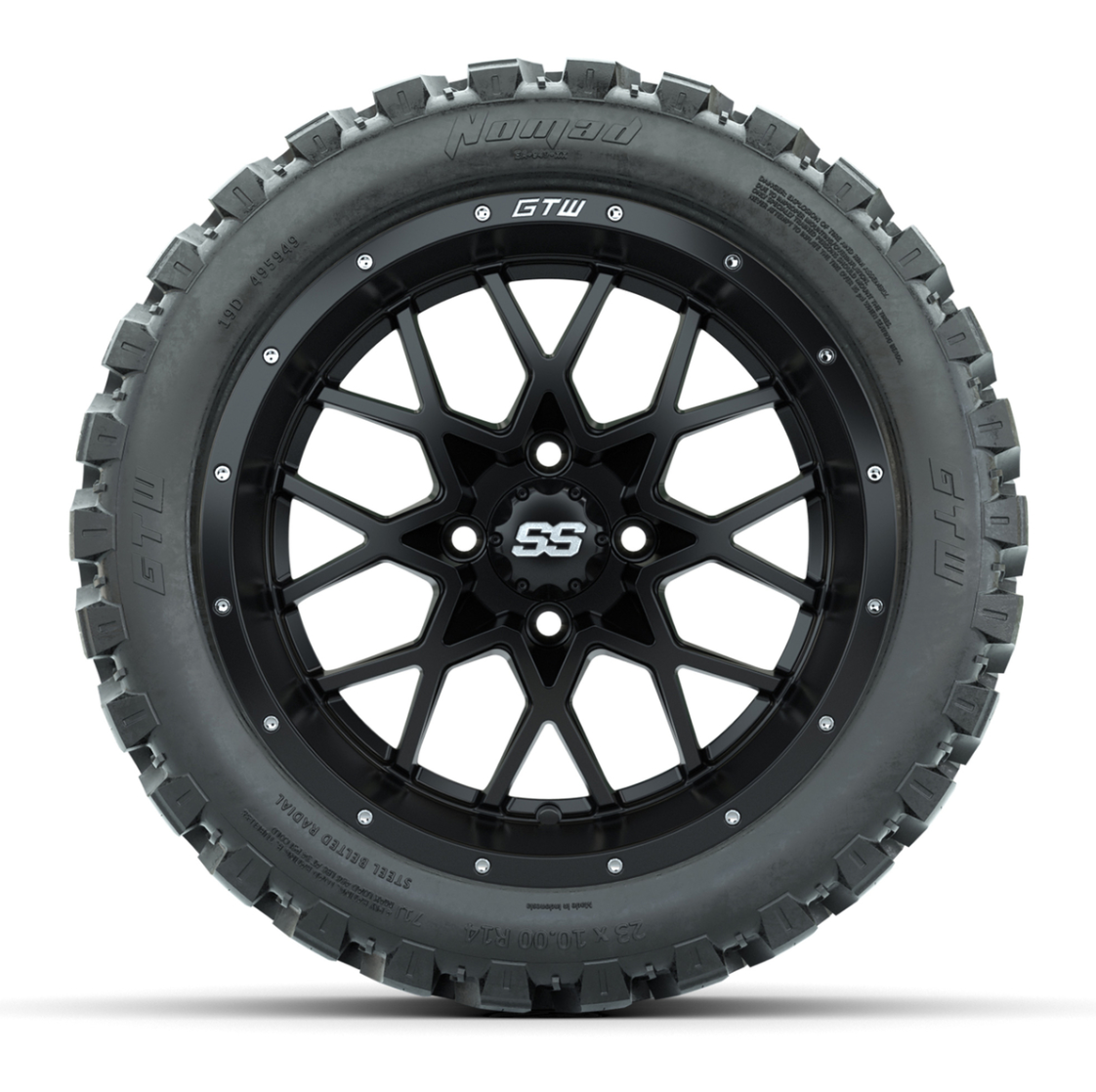 Set of (4) 14 in GTW Vortex Wheels with 23x10-14 GTW Nomad All-Terrain Tires