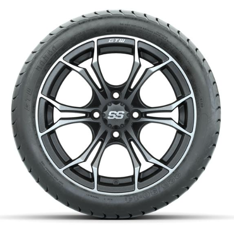GTW Spyder Matte Grey 14 in Wheels with 225/30-14 Mamba Street Tires – Full Set