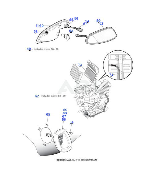 TAIL LIGHT KIT EZGO RXV  LEFT HAND AND RIGHT HAND