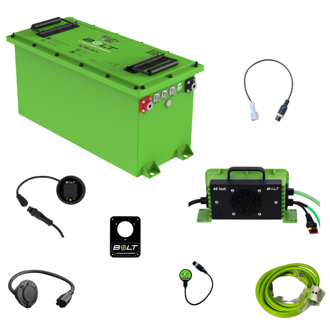 Bolt Energy 51V 105AH Thin Standard Battery with CAN Adapter Kit for Epic 3-3 Golf Carts