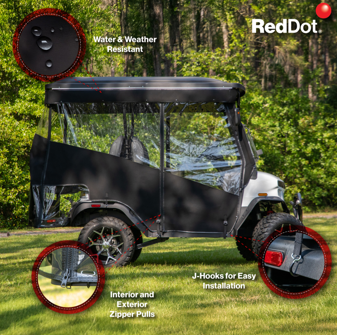 RedDot Denago Nomad XL 2+2 Linen 3-Sided Track Style Enclosure & Valance
