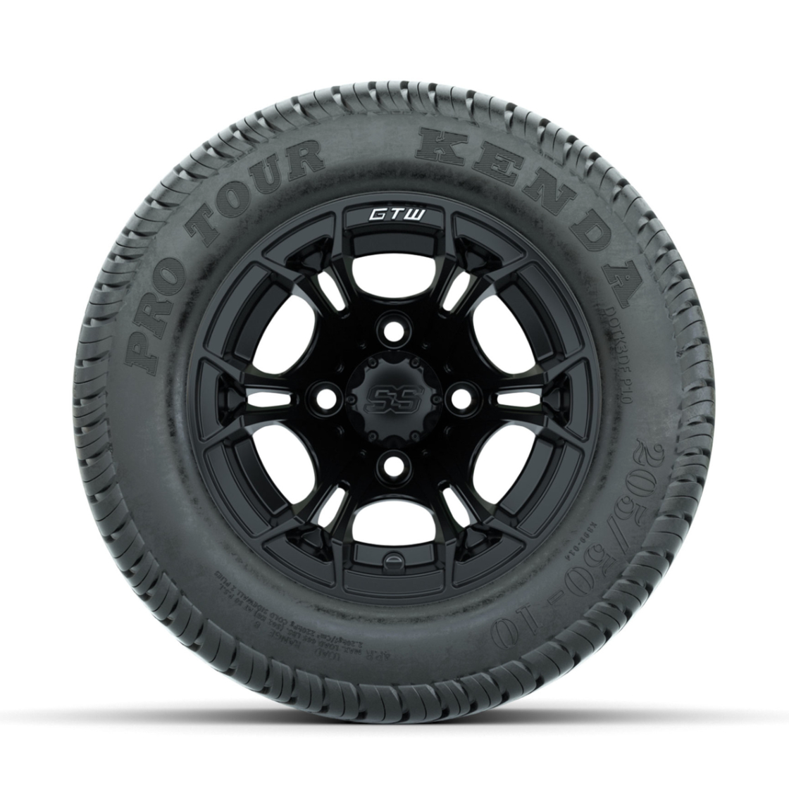 GTW Spyder Matte Black 10 in Wheels with 205/50-10 Kenda Pro Tour Low-profile Tires – Full Set