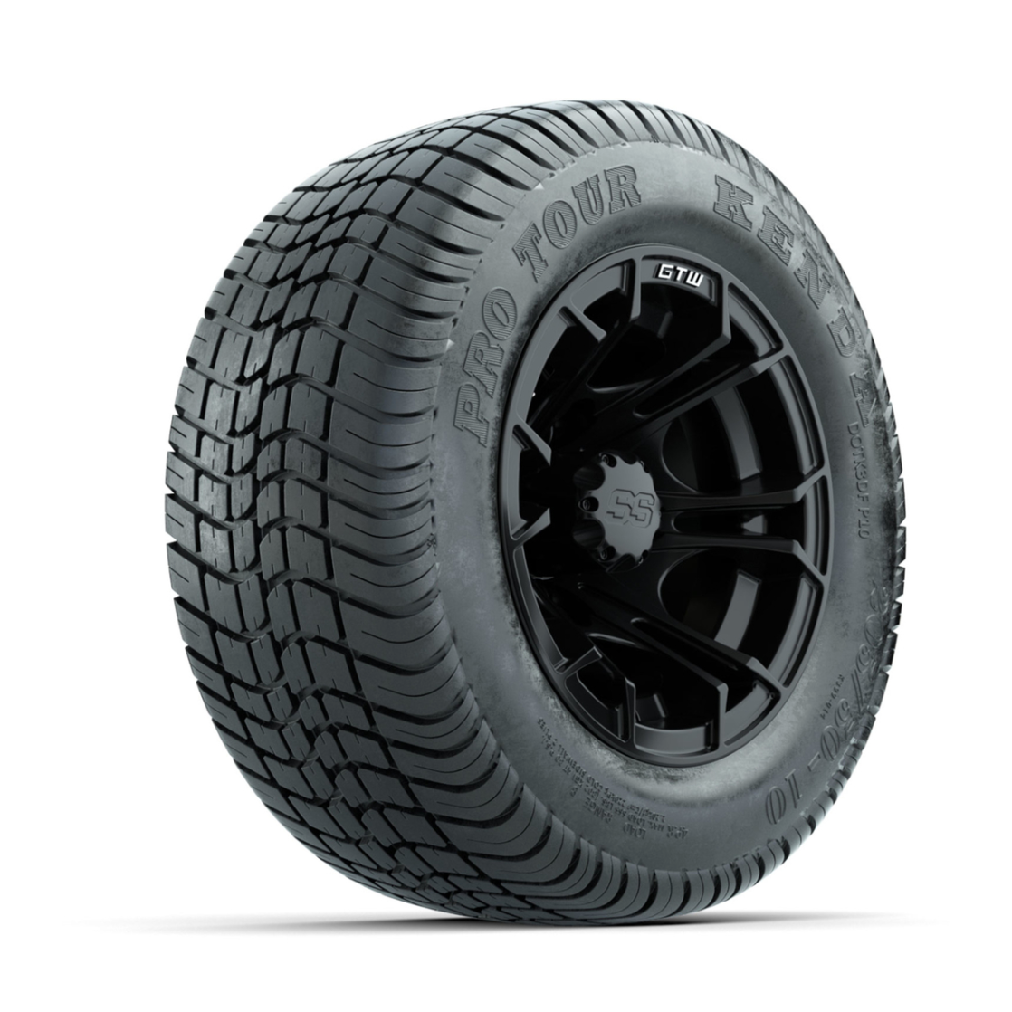 GTW Spyder Matte Black 10 in Wheels with 205/50-10 Kenda Pro Tour Low-profile Tires – Full Set