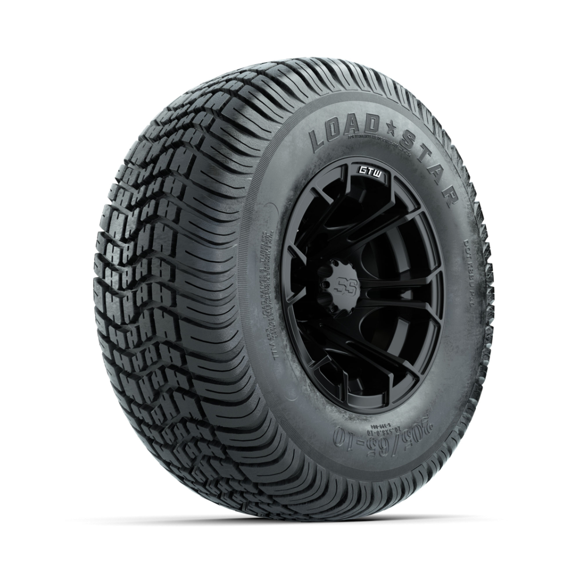 GTW Spyder Matte Black 10 in Wheels with 205/65-10 Kenda Load Star Street Tires – Full Set