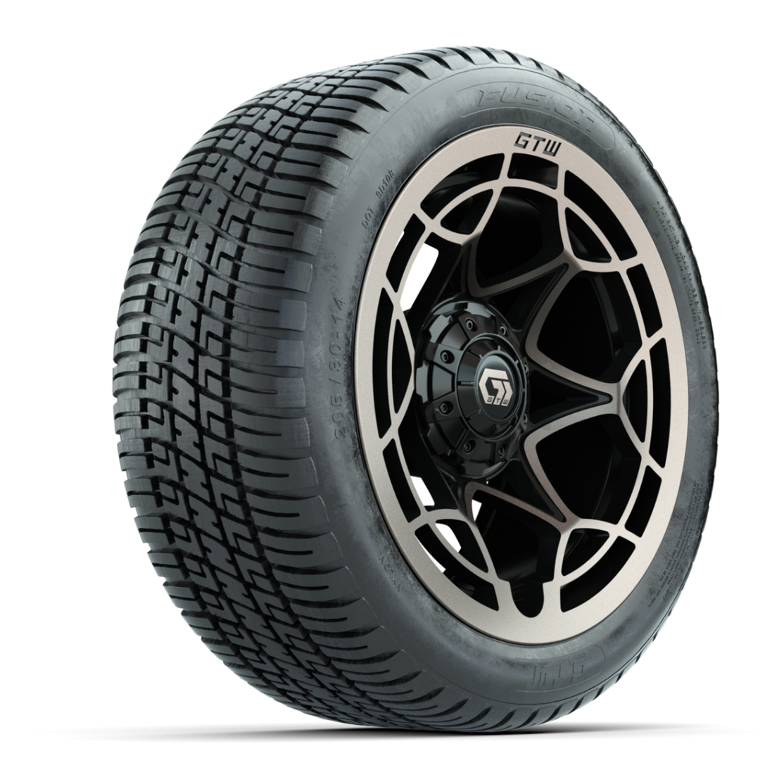 GTW® Nexus Gloss Black/Bronze 14 in Wheels with 205/30-14 Fusion Street Tires – Full Set