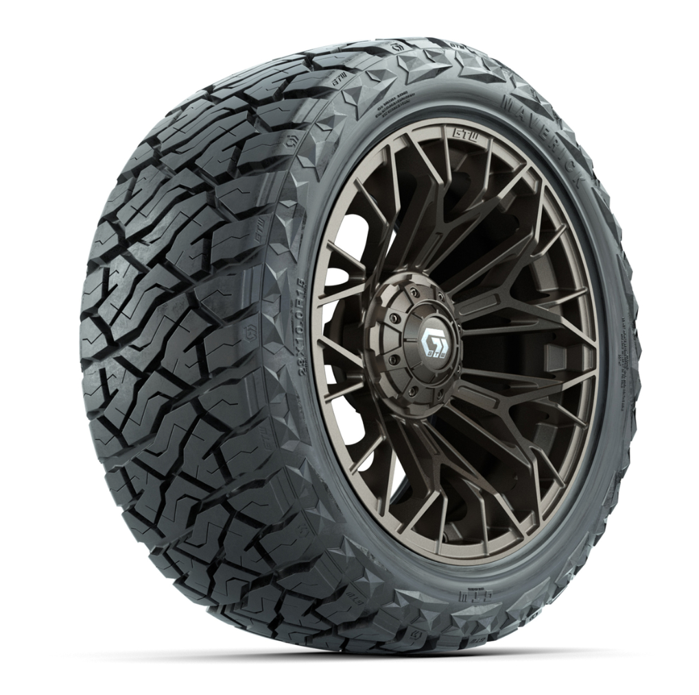 GTW Stellar Matte Bronze 15 in Wheels with 23x10.00-R15 Maverick All-Terrain Tires – Full Set