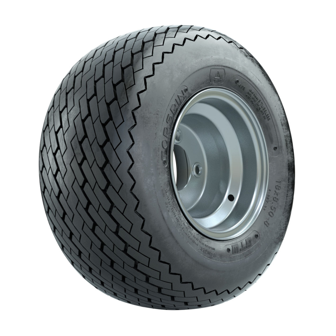 8” GTW® Topspin Tire & Silver Steel Wheel Assembly