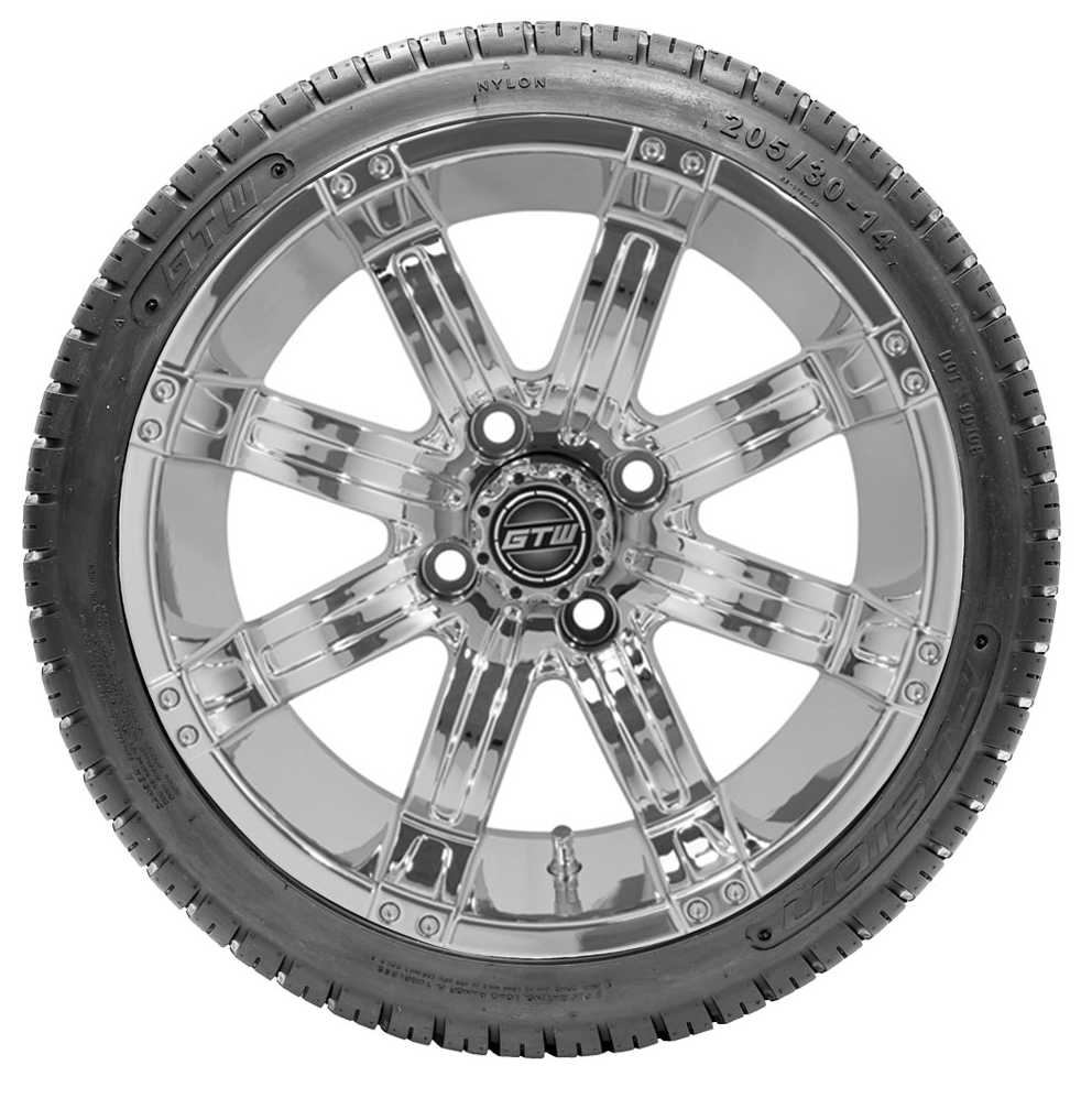 Set of (4) GTW 14 inch Tempest Wheels on Lo-Profile Fusion Tires