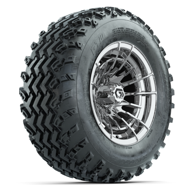 GTW® Boost Chrome 12 in Wheels with 23X10.00-12 Rogue All-Terrain Tires – Full Set