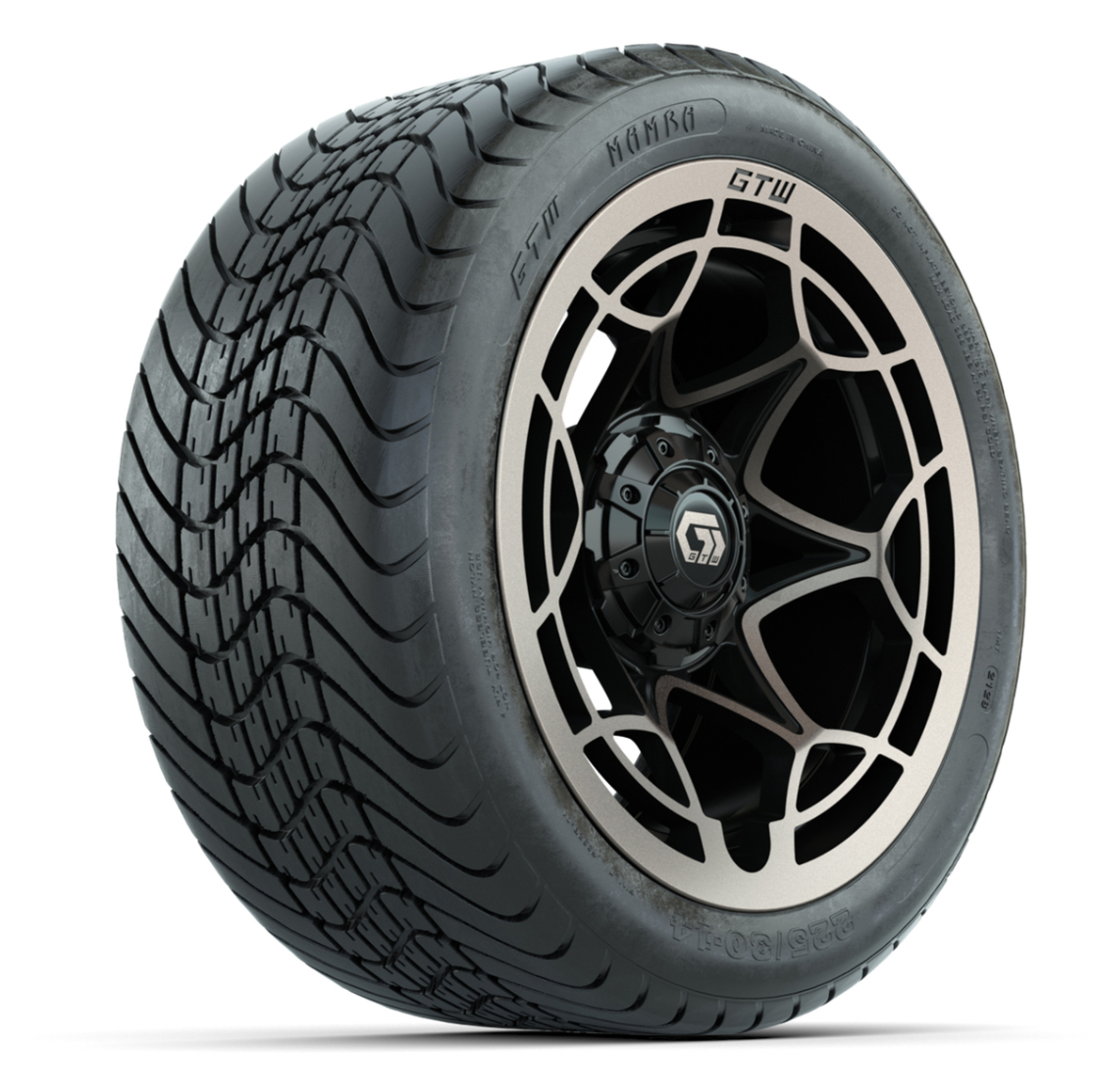 GTW Nexus Black/Bronze 14 in Wheels with 225/30-14 Mamba Street Tires – Full Set