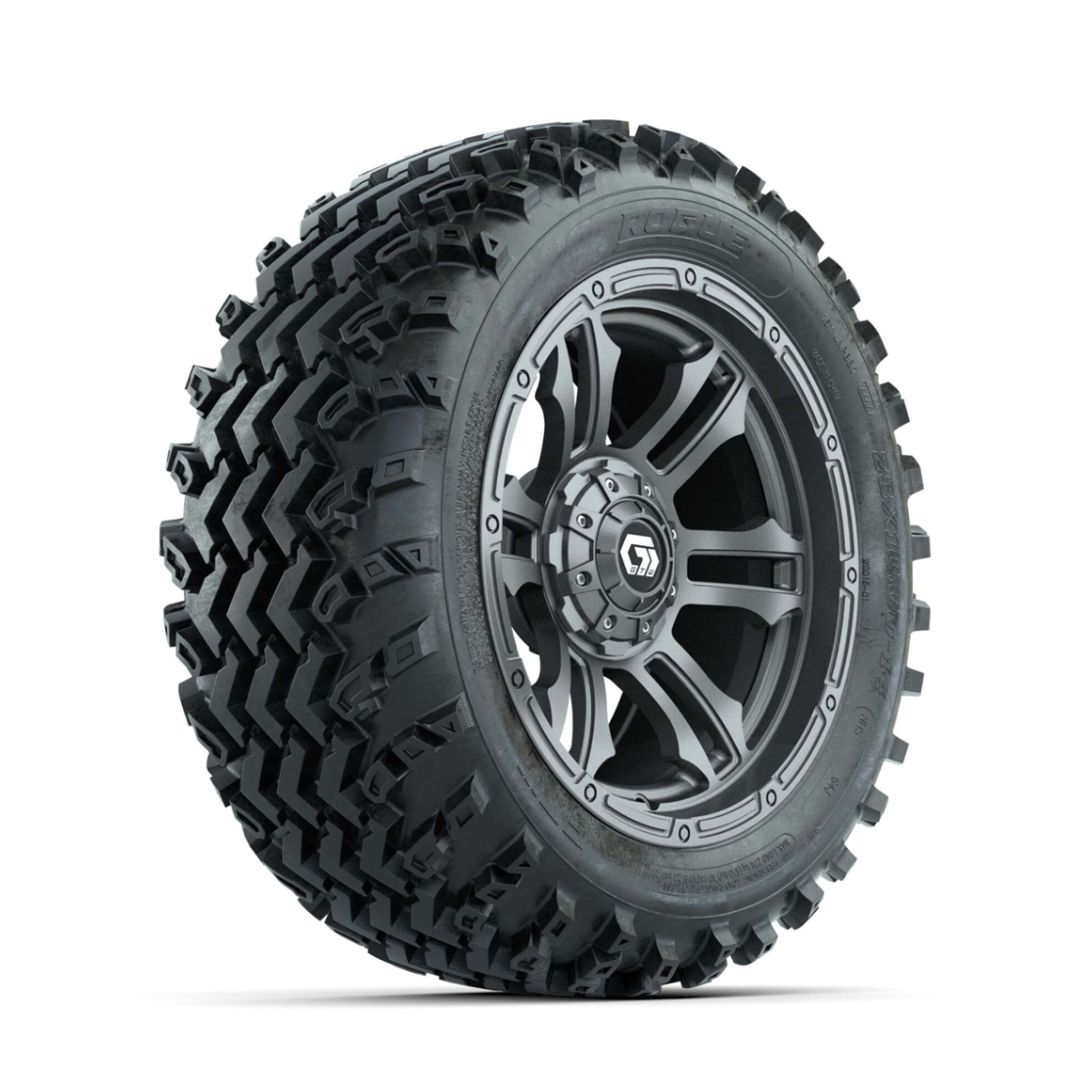 GTW® Shogun Gunmetal 14 in Wheels with 23X10.00-14 Rogue All-Terrain Tires – Full Set