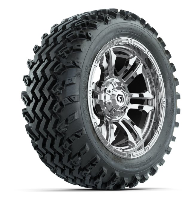 GTW® Shogun Chrome 14 in Wheels with 23X10-14 Rogue All-Terrain Tires – Full Set