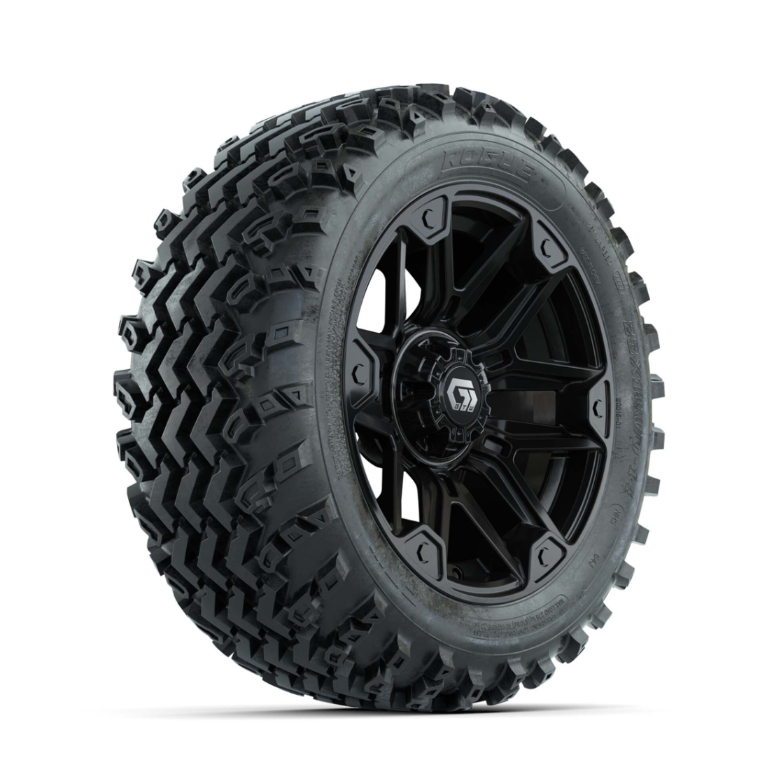 GTW® Graffiti Gloss Black 14 in Wheels with 23X10.00-14 Rogue All-Terrain Tires – Full Set