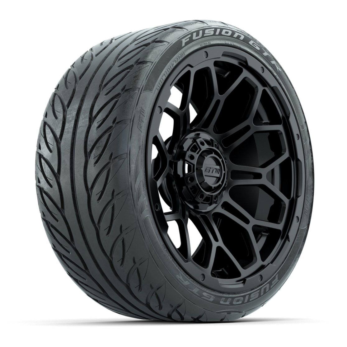 GTW Bravo Matte Black 15 in Wheels with 215/40-R15 Fusion GTR Steel Belt Radial Street Tires – Full Set