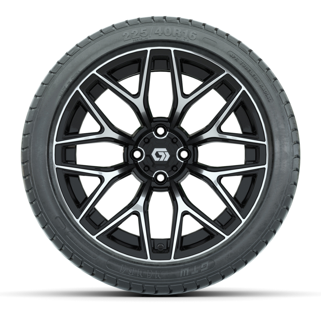GTW® Monaco Black/Machined 16 in Wheels with 225/40-R16 Mamba Street Tires - Full Set (Copy)
